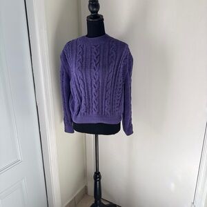Elegant Off-the-Shoulder Purple Sweater